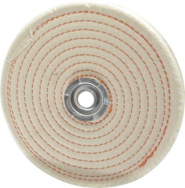 Dico - 6" Diam x 1/2" Thick Unmounted Buffing Wheel - Spiral Sewn, 1/2" Arbor Hole, Coarse Grade - Americas Tooling