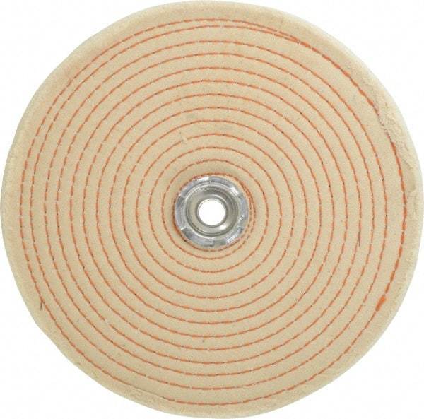 Dico - 8" Diam x 1/2" Thick Unmounted Buffing Wheel - Spiral Sewn, 1/2" Arbor Hole, Coarse Grade - Americas Tooling