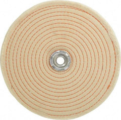 Dico - 8" Diam x 1/2" Thick Unmounted Buffing Wheel - Spiral Sewn, 1/2" Arbor Hole, Coarse Grade - Americas Tooling