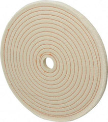 Dico - 10" Diam x 1/2" Thick Unmounted Buffing Wheel - Spiral Sewn, 1/2" Arbor Hole, Coarse Grade - Americas Tooling