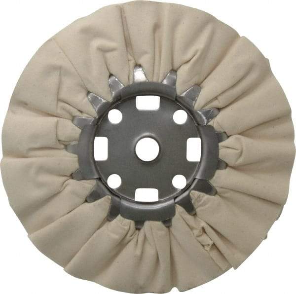 Divine Brothers - 8" Diam x 1/2" Thick Unmounted Buffing Wheel - Ventilated Bias Cut, 5/8" Arbor Hole - Americas Tooling