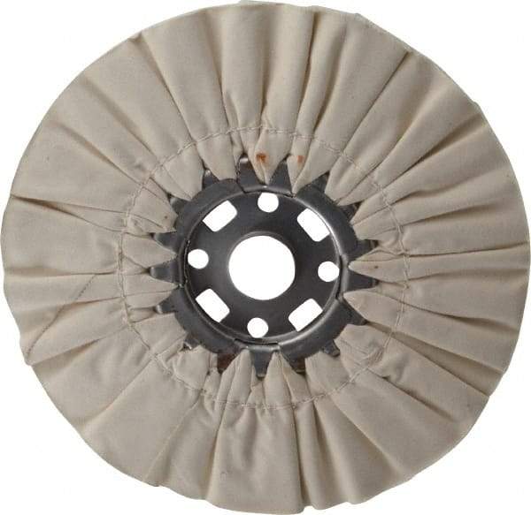 Divine Brothers - 10" Diam x 1/2" Thick Unmounted Buffing Wheel - Ventilated Bias Cut, 1-1/4" Arbor Hole - Americas Tooling