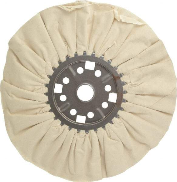 Divine Brothers - 14" Diam x 1/2" Thick Unmounted Buffing Wheel - Ventilated Bias Cut, 1-1/4" Arbor Hole - Americas Tooling