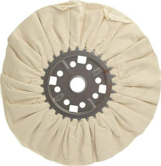 Divine Brothers - 14" Diam x 1/2" Thick Unmounted Buffing Wheel - Ventilated Bias Cut, 1-1/4" Arbor Hole - Americas Tooling