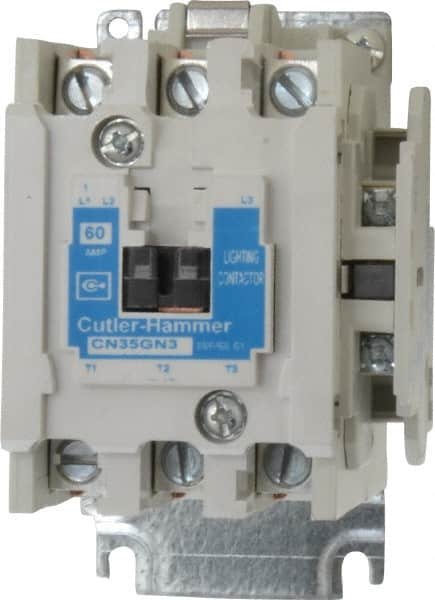 Eaton Cutler-Hammer - No Enclosure, 3 Pole, Electrically Held Lighting Contactor - 60 A at 480 V (Tungsten), 60 A at 600 V (Ballast or Mercury Vapor), 110 VAC at 50 Hz, 120 VAC at 60 Hz - Americas Tooling