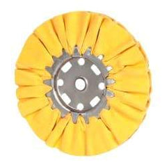 Divine Brothers - 8" Diam x 1/2" Thick Unmounted Buffing Wheel - Ventilated Bias Cut, 1/2" Arbor Hole - Americas Tooling