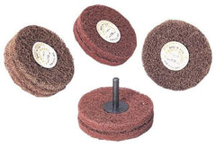 Standard Abrasives - 4" Diam x 2" Thick, Medium Mounted Scrubber Buffing Wheel - 2 Ply, Very Fine Grade, 1/4" Shank Diam, 6,000 RPM - Americas Tooling