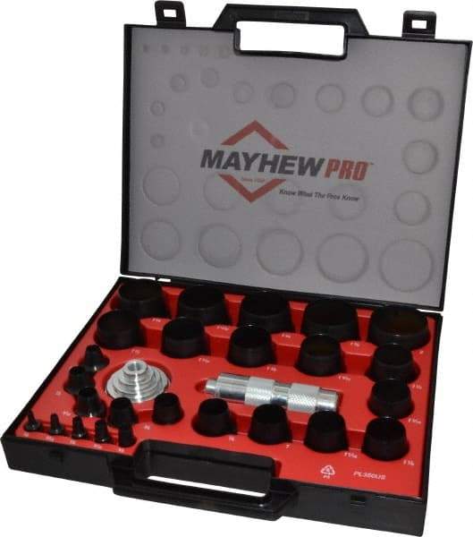 Mayhew - 27 Piece, 1/8 to 2", Hollow Punch Set - Comes in Plastic Case - Americas Tooling