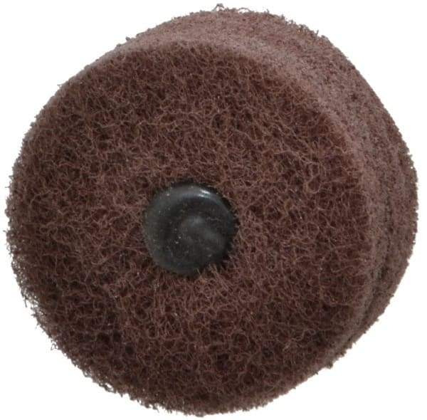 Standard Abrasives - 2" Diam, Medium Mounted Scrubber Buffing Wheel - 3 Ply, Very Fine Grade, 1/4" Shank Diam, 12,000 RPM - Americas Tooling