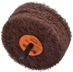 Standard Abrasives - 3" Diam, Medium Mounted Scrubber Buffing Wheel - 3 Ply, Medium Grade, 1/4" Shank Diam, 8,000 RPM - Americas Tooling