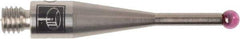 Renishaw - 0.0787 Inch Ball Diameter, Stainless Steel Stem, M3 Thread, Ruby Point Ball Tip CMM Stylus - 0.378 Inch Working Length, 0.05 Inch Stem Diameter, 0.8268 Inch Overall Length - Americas Tooling