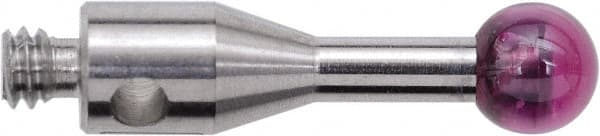 Renishaw - 0.1181 Inch Ball Diameter, Stainless Steel Stem, M2 Thread, Ruby Point Ball Tip CMM Stylus - 0.2756 Inch Working Length, 0.0591 Inch Stem Diameter, 0.3937 Inch Overall Length - Americas Tooling