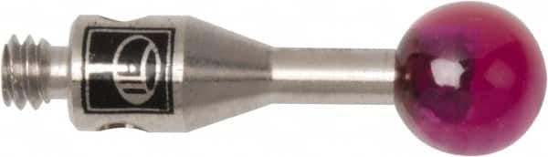 Renishaw - 0.1575 Inch Ball Diameter, Stainless Steel Stem, M2 Thread, Ruby Point Ball Tip CMM Stylus - 0.3937 Inch Working Length, 0.0591 Inch Stem Diameter, 0.3937 Inch Overall Length - Americas Tooling