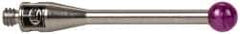 Renishaw - 0.1181 Inch Ball Diameter, Stainless Steel Stem, M2 Thread, Ruby Point Ball Tip CMM Stylus - 0.6693 Inch Working Length, 0.0591 Inch Stem Diameter, 0.7874 Inch Overall Length - Americas Tooling