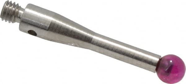 Renishaw - 0.1575 Inch Ball Diameter, Stainless Steel Stem, M3 Thread, Ruby Point Ball Tip CMM Stylus - 0.6772 Inch Working Length, 0.0984 Inch Stem Diameter, 0.8268 Inch Overall Length - Americas Tooling