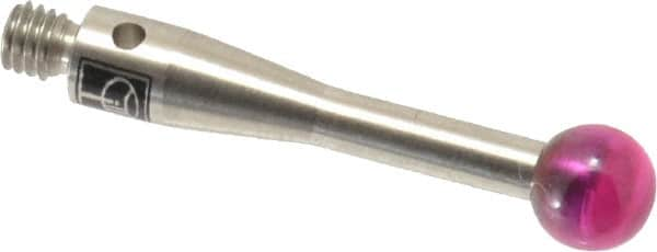 Renishaw - 0.1969 Inch Ball Diameter, Stainless Steel Stem, M3 Thread, Ruby Point Ball Tip CMM Stylus - 0.8268 Inch Working Length, 0.0984 Inch Stem Diameter, 0.8268 Inch Overall Length - Americas Tooling