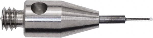 Renishaw - 0.0118 Inch Ball Diameter, Carbide Stem, M2 Thread, Ruby Point Ball Tip CMM Stylus - 0.0787 Inch Working Length, 0.01 Inch Stem Diameter, 0.3937 Inch Overall Length - Americas Tooling