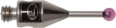 Renishaw - 0.0591 Inch Ball Diameter, Stainless Steel Stem, M2 Thread, Ruby Point Ball Tip CMM Stylus - 0.1772 Inch Working Length, 0.028 Inch Stem Diameter, 0.3937 Inch Overall Length - Americas Tooling