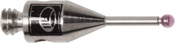 Renishaw - 0.0394 Inch Ball Diameter, Stainless Steel Stem, M2 Thread, Ruby Point Ball Tip CMM Stylus - 0.1772 Inch Working Length, 0.028 Inch Stem Diameter, 0.3937 Inch Overall Length - Americas Tooling