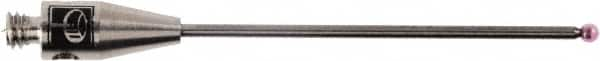 Renishaw - 0.0394 Inch Ball Diameter, Carbide Stem, M2 Thread, Ruby Point Ball Tip CMM Stylus - 0.8071 Inch Working Length, 0.028 Inch Stem Diameter, 1.0827 Inch Overall Length - Americas Tooling