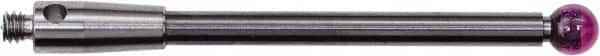 Renishaw - 0.1181 Inch Ball Diameter, Carbide Stem, M2 Thread, Ruby Point Ball Tip CMM Stylus - 1-1/16 Inch Working Length, 0.0787 Inch Stem Diameter, 1.1811 Inch Overall Length - Americas Tooling