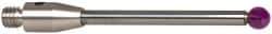 Renishaw - 3 mm Ball Diameter, Carbide Stem, M5 Thread, Ruby Point Ball Tip CMM Stylus - 15.89 mm Working Length, 2 mm Stem Diameter, 25 mm Overall Length - Americas Tooling