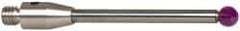 Renishaw - 0.0984 Inch Ball Diameter, Carbide Stem, M3 Thread, Ruby Point Ball Tip CMM Stylus - 1/2 Inch Working Length, 0.0787 Inch Stem Diameter, 0.7953 Inch Overall Length - Americas Tooling