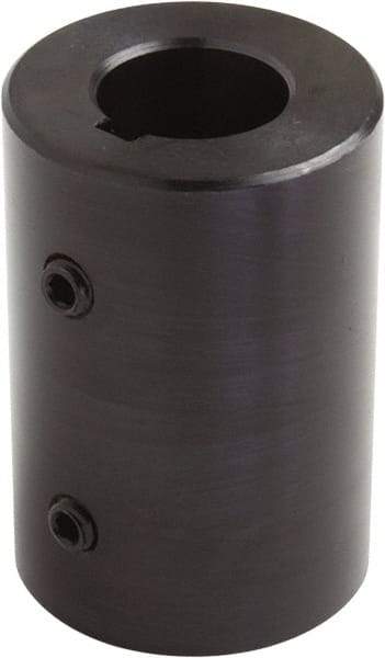 Climax Metal Products - 2" Inside x 3-5/16" Outside Diam, Set Screw Rigid Coupling with Keyway - 4-1/2" Long x 1/2" Keyway Width x 1/4" Keyway Depth - Americas Tooling