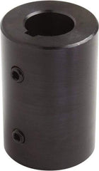 Climax Metal Products - 2" Inside x 3-5/16" Outside Diam, Set Screw Rigid Coupling with Keyway - 4-1/2" Long x 1/2" Keyway Width x 1/4" Keyway Depth - Americas Tooling