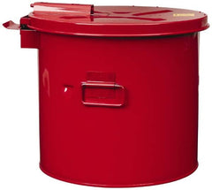 Justrite - 3.5 Gallon Capacity, Coated Steel, Red Wash Tank - 13 Inch High x 13-3/4 Inch Diameter, Includes Basket - Americas Tooling