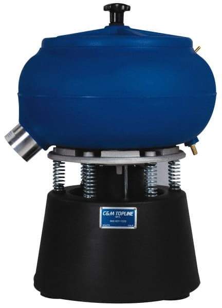 Made in USA - 1/2 hp, Wet/Dry Operation Vibratory Tumbler - Adjustable Amplitude, Flow Through Drain - Americas Tooling