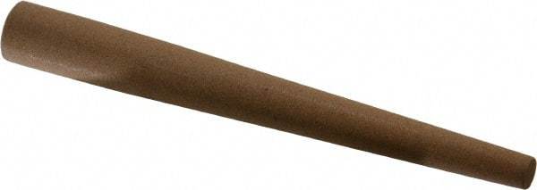 Norton - 4" Long x 1/2" Diam x 1/4" Thick, Aluminum Oxide Sharpening Stone - Round Tapered, Medium Grade - Americas Tooling