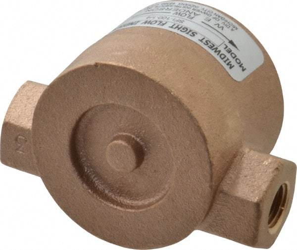 Dwyer - 1/4 Inch, Bronze Body Sight Flow Indicator - 125 Max psi, 3 Inch Overall Length, 200°F - Americas Tooling