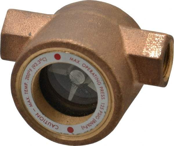 Dwyer - 3/8 Inch, Bronze Body Sight Flow Indicator - 125 Max psi, 3 Inch Overall Length, 200°F - Americas Tooling