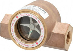 Dwyer - 1/2 Inch, Bronze Body Sight Flow Indicator - 125 Max psi, 4 Inch Overall Length, 200°F - Americas Tooling