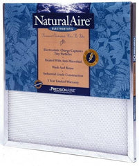 PrecisionAire - 16" Noml Height x 25" Noml Width x 1" Noml Depth, 50 to 60% Capture Efficiency, Wire-Backed Pleated Air Filter - MERV 10, Polyester/Polypropylene, Integrated Frame, For Any Unit - Americas Tooling