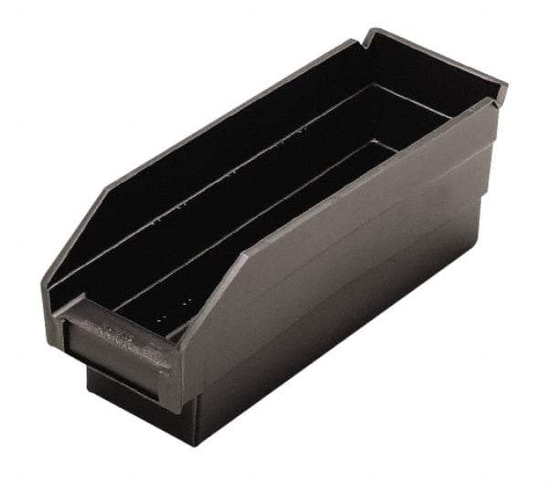 Quantum Storage - 11-5/8" Deep, Black Polypropylene Hopper Shelf Bin - 4" High x 4-1/8" Wide x 11-5/8" Long - Americas Tooling