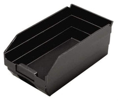 Quantum Storage - 11-5/8" Deep, Black Polypropylene Hopper Shelf Bin - 4" High x 6-5/8" Wide x 11-5/8" Long - Americas Tooling