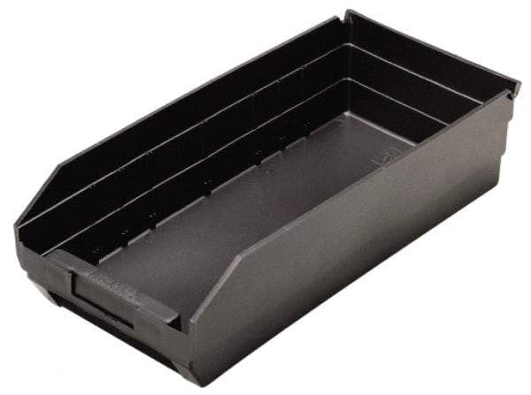 Quantum Storage - 17-7/8" Deep, Black Polypropylene Hopper Shelf Bin - 4" High x 8-3/8" Wide x 17-7/8" Long - Americas Tooling