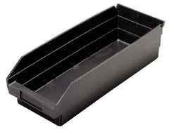 Quantum Storage - 23-5/8" Deep, Black Polypropylene Hopper Shelf Bin - 4" High x 8-3/8" Wide x 23-5/8" Long - Americas Tooling