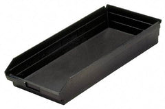 Quantum Storage - 23-5/8" Deep, Black Polypropylene Hopper Shelf Bin - 4" High x 11-1/8" Wide x 23-5/8" Long - Americas Tooling