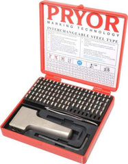 Pryor - 112 Piece, 3/32 Inch Character, Hardened Steel Type Set - 12 Character Capacity - Americas Tooling