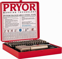 Pryor - 112 Piece, 1/8 Inch Character, Hardened Steel Type Set - 9 Character Capacity - Americas Tooling