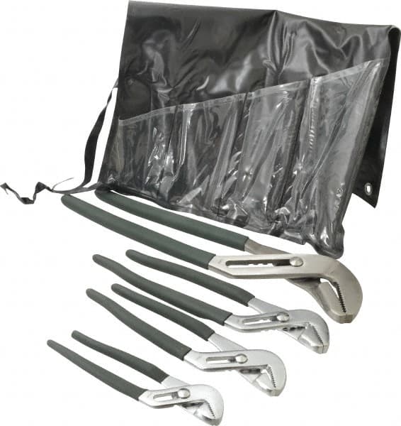 Value Collection - 4 Piece Tongue & Groove Plier Set - Comes in Plastic Pouch - Americas Tooling