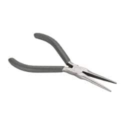 Value Collection - 5" OAL, 1-9/16" Jaw Length x 7/16" Jaw Width, Long Nose Mini Pliers - Serrated Jaw, Needle Nose Head, Plastic Dipped Handles, with Spring - Americas Tooling