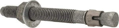 Made in USA - 5/8" Diam, 5/8" Drill, 6" OAL, Wedge Expansion Concrete Anchor - Grade 5 Steel, Galvanized Finish, Hex Nut Head, Hex Drive, 4-1/8" Thread Length - Americas Tooling