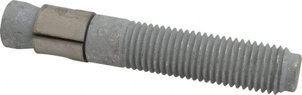 Made in USA - 1" Diam, 1" Drill, 6" OAL, 1-1/8" Min Embedment Wedge Expansion Concrete Anchor - Grade 5 Steel, Galvanized Finish, Hex Nut Head, Hex Drive, 3-1/8" Thread Length - Americas Tooling