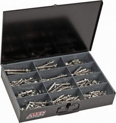 Value Collection - 290 Piece, 1/4 to 1/2" Screw, Stainless Steel Hex Drive Anchor Assortment - 1-3/4 to 5-1/2" Long - Americas Tooling