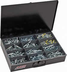 Value Collection - 684 Piece, 1/8 to 1/4" Screw, Steel Anchor Assortment - Zinc Plated - Americas Tooling