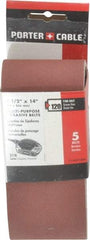 Porter-Cable - 2-1/2" Wide x 14" OAL, 120 Grit, Aluminum Oxide Abrasive Belt - Aluminum Oxide, Fine, Coated, X Weighted Cloth Backing - Americas Tooling